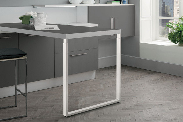 PIED TABLE STEEVE RECT.TELESCOP. BLANC