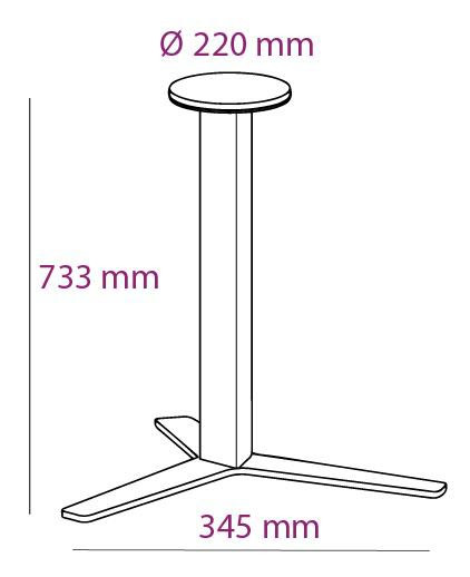 Schéma de «  Pied Geny Hélice Graphite 733 mm  »