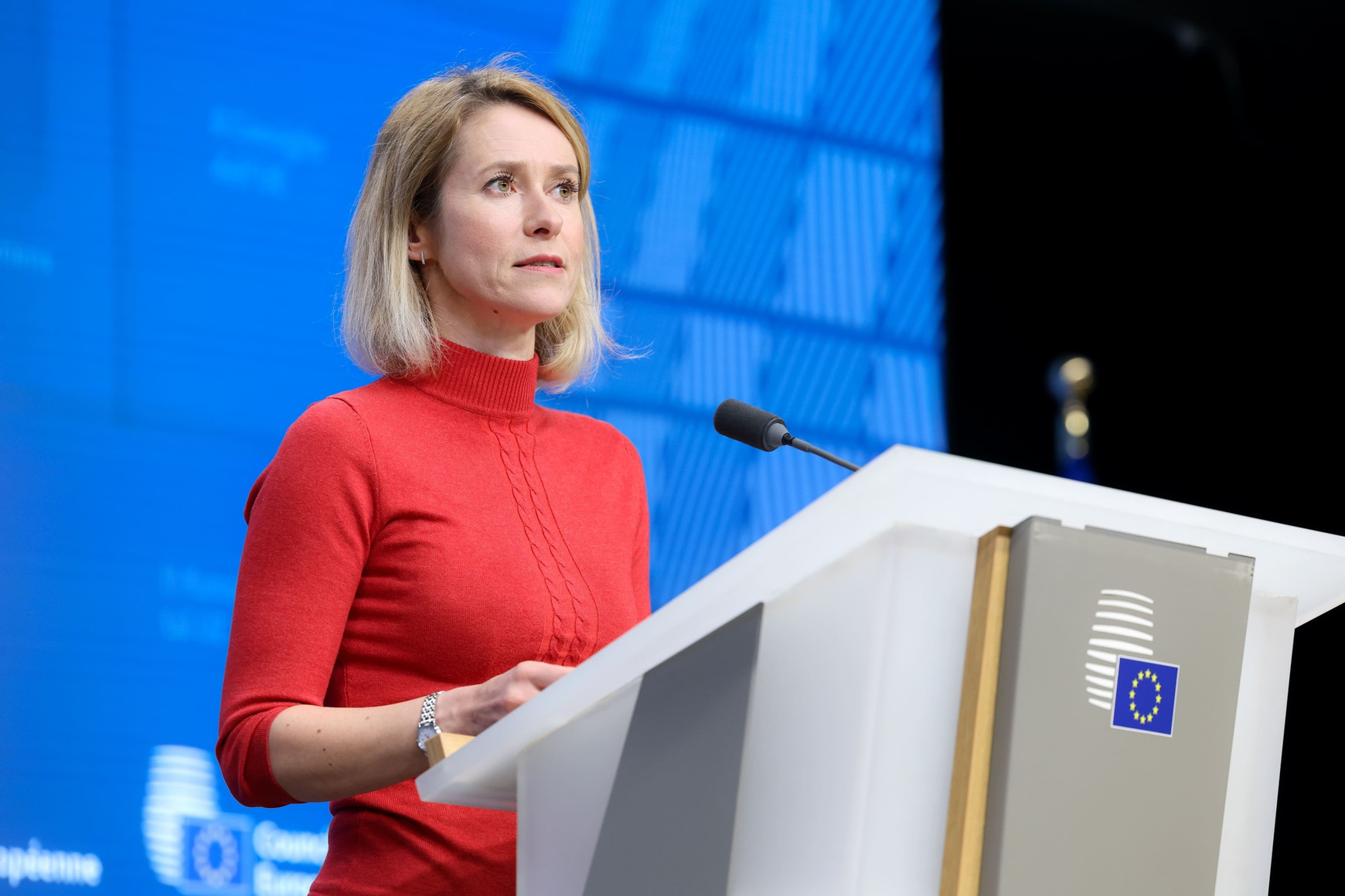 Kaja Kallas — photo prise après le Conseil des affaires étrangères ayant inscrit les Gardiens de la révolution sur la liste terroriste. Source : Union Européenne Aujourd'hui en Europe - 30 janvier 2026