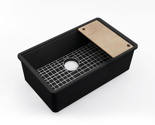 EVIER ANNE 1BAC NOIR SS TP/VID