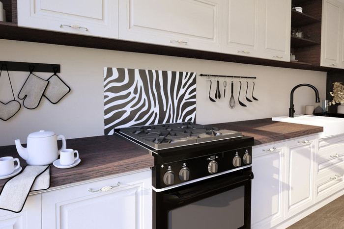 Fond de hotte en verre Noir Zèbre