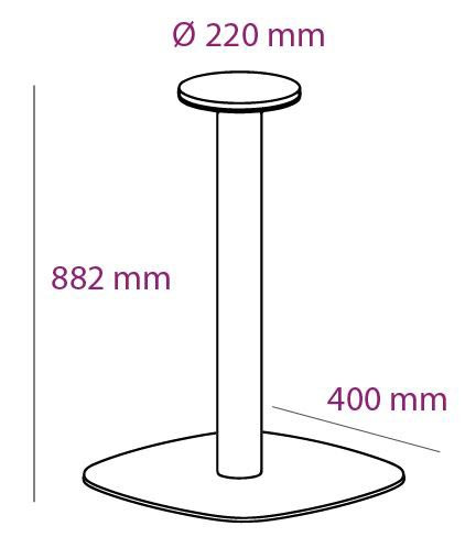 Schéma de «  Pied Geny Arrondi Alu 882 mm  »