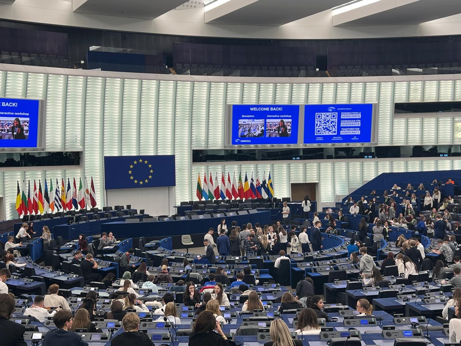 Photo de la simulation Euroscola © Dara O'Carroll Euroscola : la jeunesse européenne s’invite au Parlement