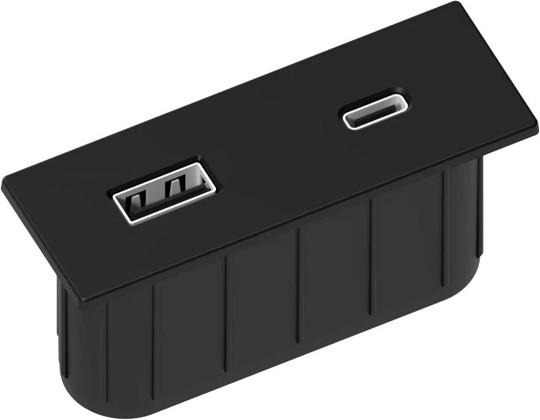 BLOC NANO RECT NOIR 2 USB AC