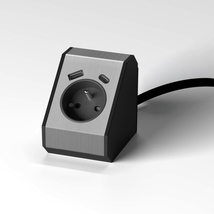 BLOC NOMAD INOX 1 PRISE2USB