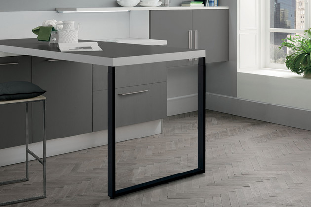 PIED TABLE STEEVE RECT.TELESCOP. NOIR