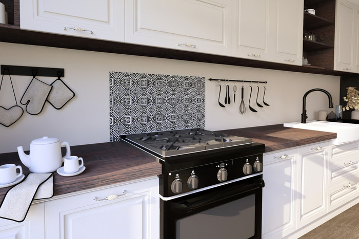 Fond de hotte en verre Carreaux de Ciment