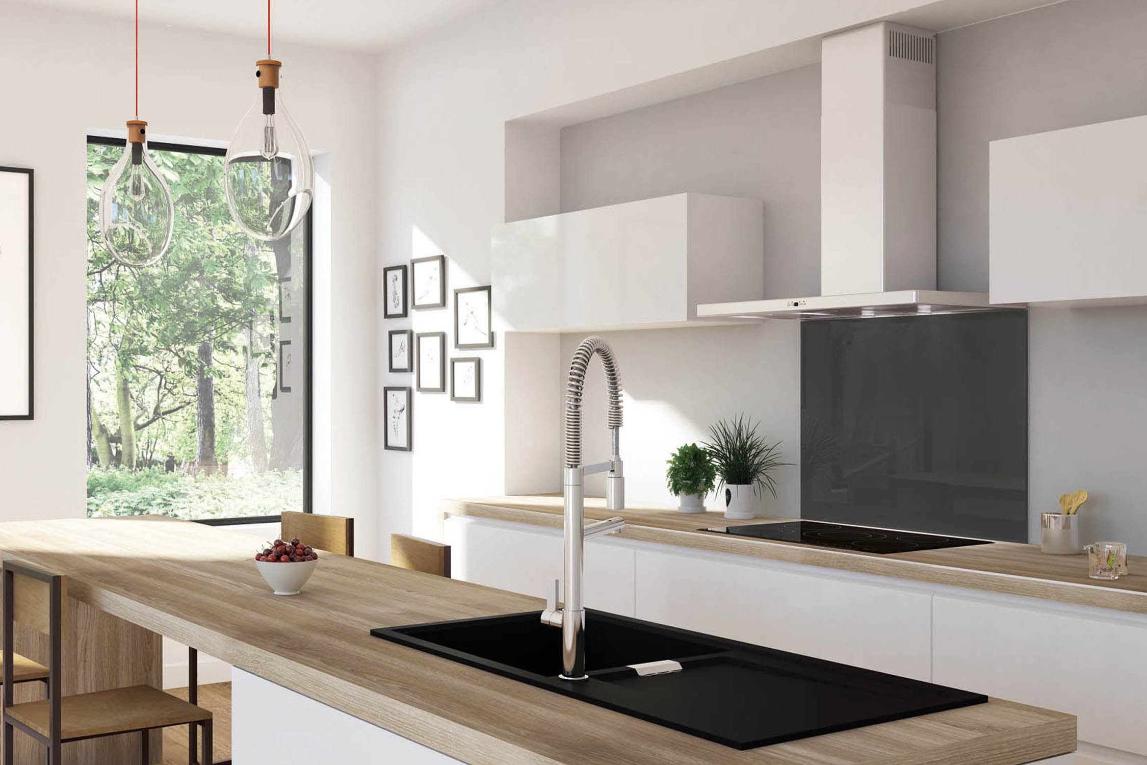 Fond de hotte Luisiglass Carbone métallique