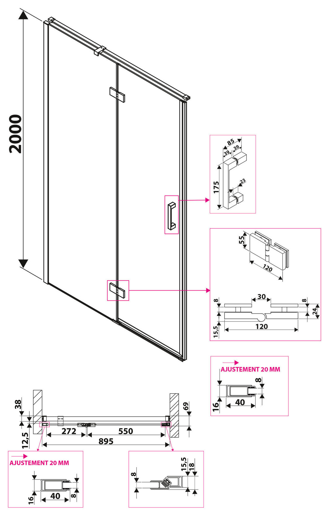Schéma de «  Paroi de douche Hokki  »