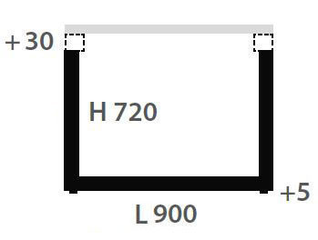 Schéma de «  Pied Steeve Blanc 720 mm  »