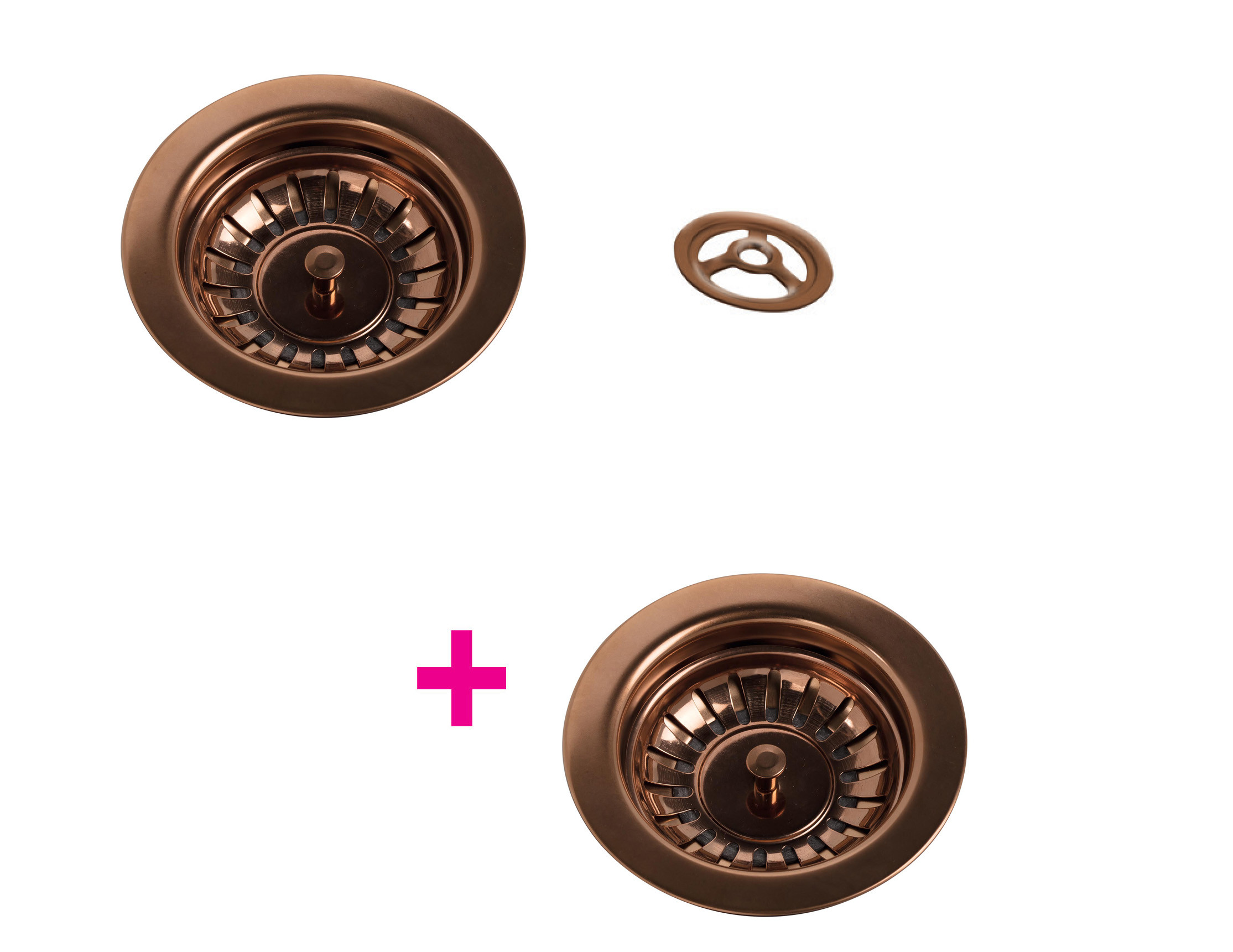 Vidage & trop plein cuivre brillant