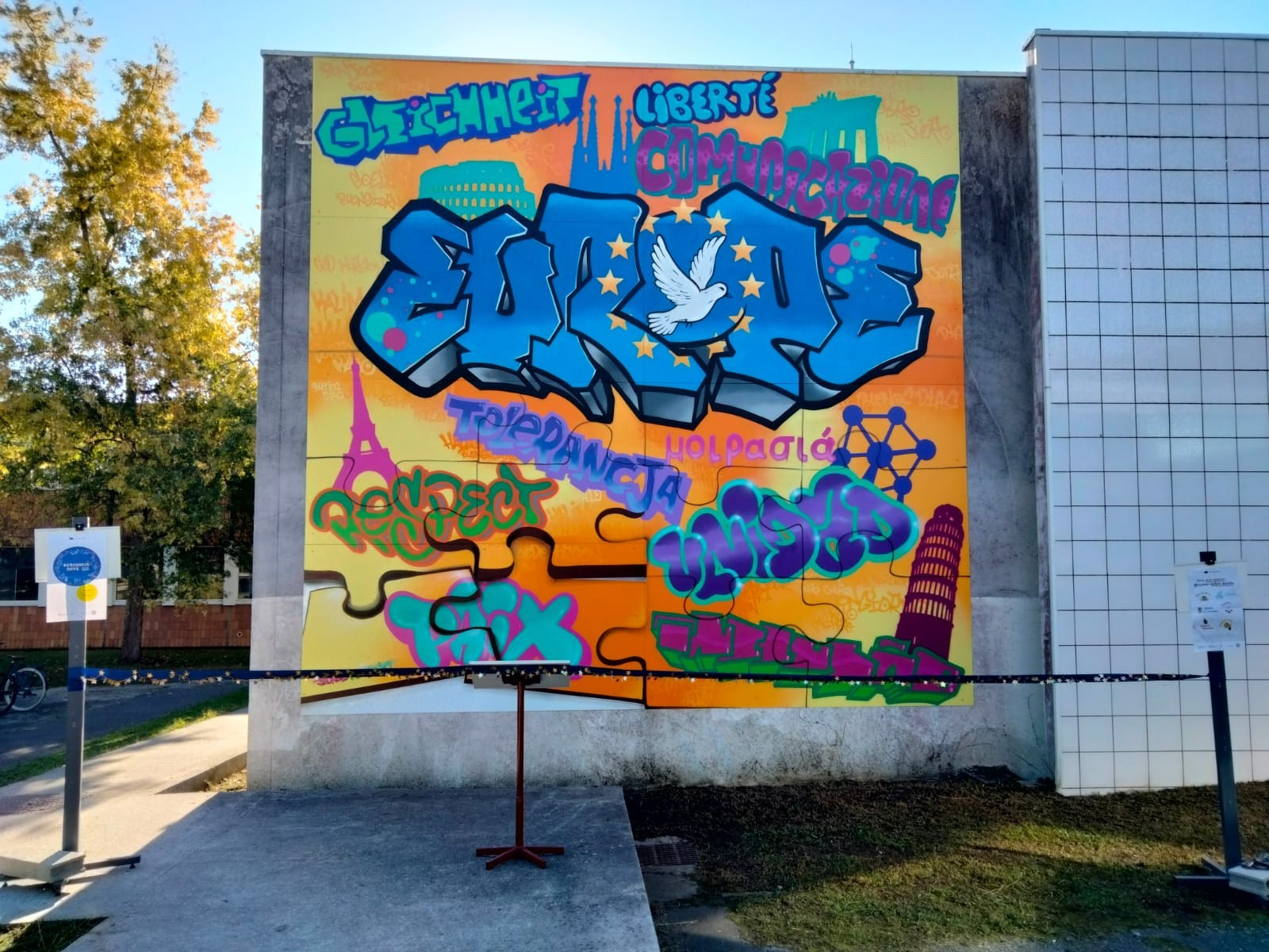 © Cassandre Thomas. À Mérignac, un mur artistique pour illustrer les valeurs européenne