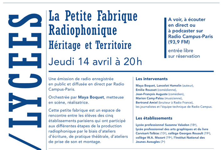 Épisode Emission spéciale : LA PETITE FABRIQUE RADIOPHONIQ... de l'émission Émissions spéciales