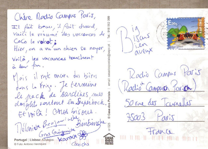 Épisode Les Cartes Postales de Radio Campus Paris : Mélani... de l'émission Émissions spéciales