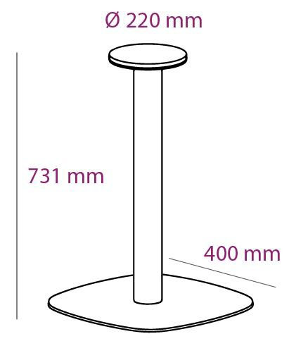 Schéma de «  Pied Geny Arrondi Alu 731 mm  »