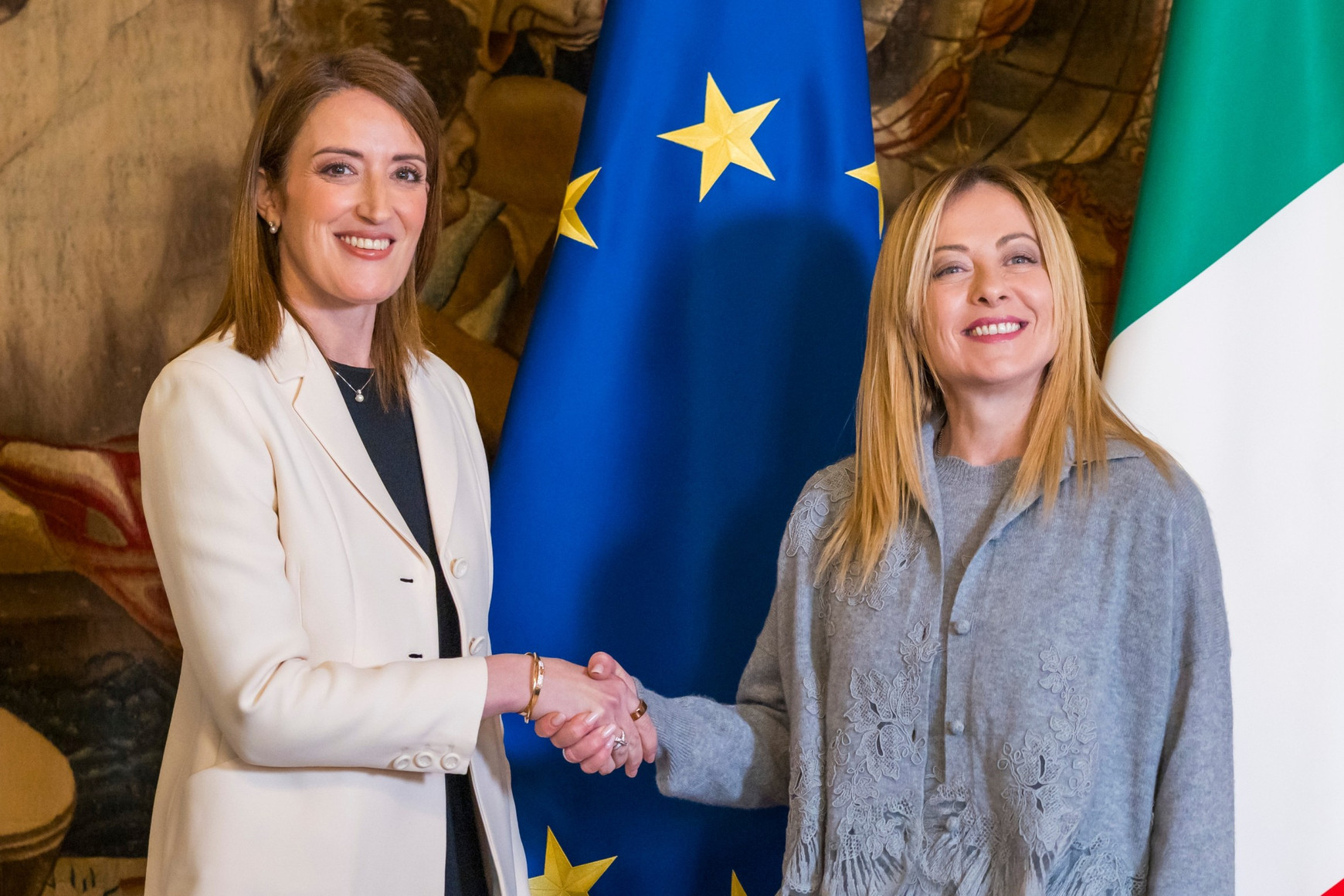 Visite officielle de Roberta METSOLA, présidente du Parlement européen, à Rome (Italie) – Rencontre avec Giorgia MELONI, Première ministre italienne, le 29 janvier 2026. © European Union 2026 - Source : EP Meloni, cheval de Troie de l'extrême droite en Europe ?