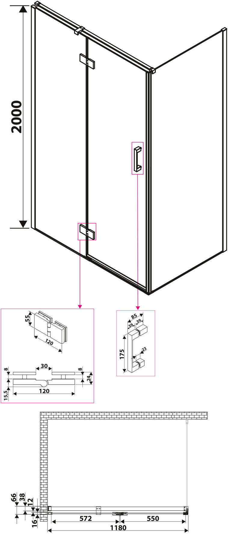 Schéma de «  Paroi de douche Sirli  »