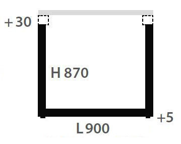 Schéma de «  Pied Steeve Noir 870 mm  »