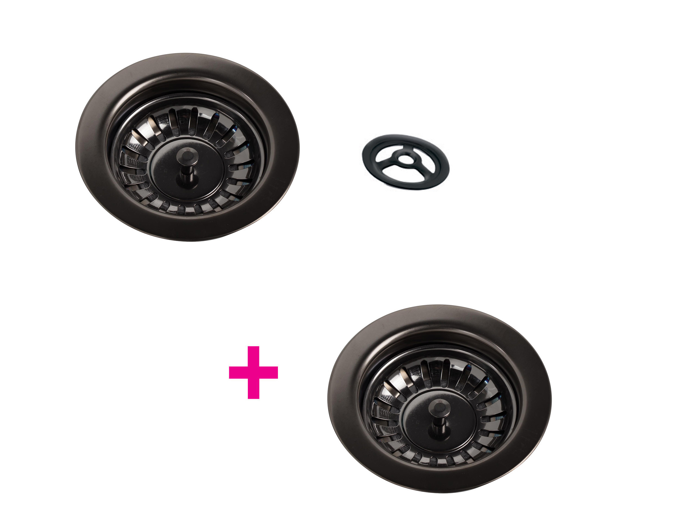 Vidage & trop plein gun métal brillant