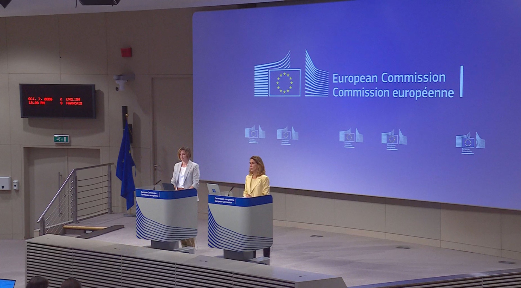 © Point presse de midi de la Commission européenne du 7 octobre 2026 abordant notamment les sanctions émises contre la Russie. © Union européenne, 2026 Ukraine : l'Europe peut-elle encore compter sur les États-Unis face à la Russie ?