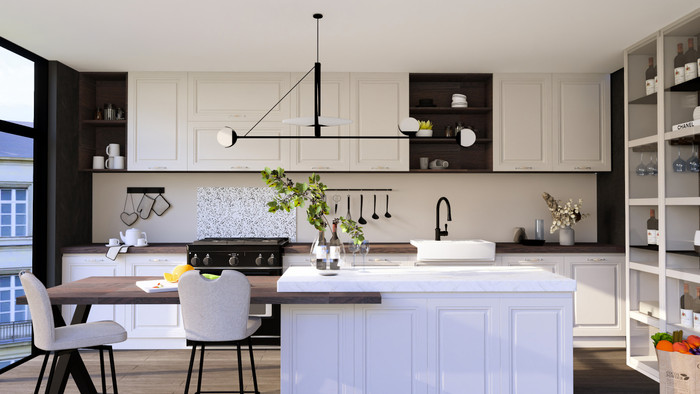 Fond de hotte en verre Terrazzo