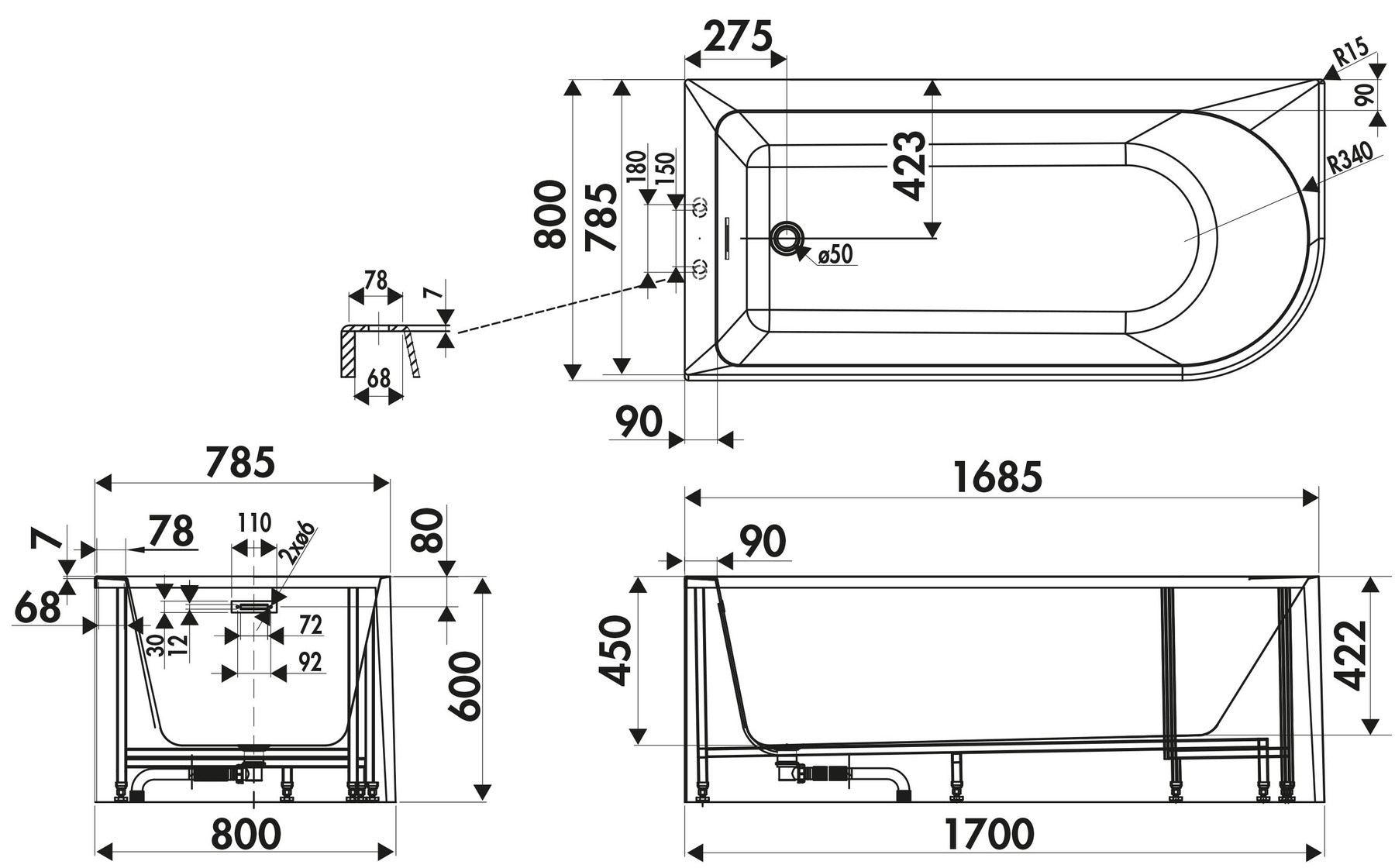 Schéma de «  Baignoire Vienna gauche  »