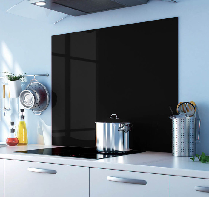 Fond de hotte en verre Noir