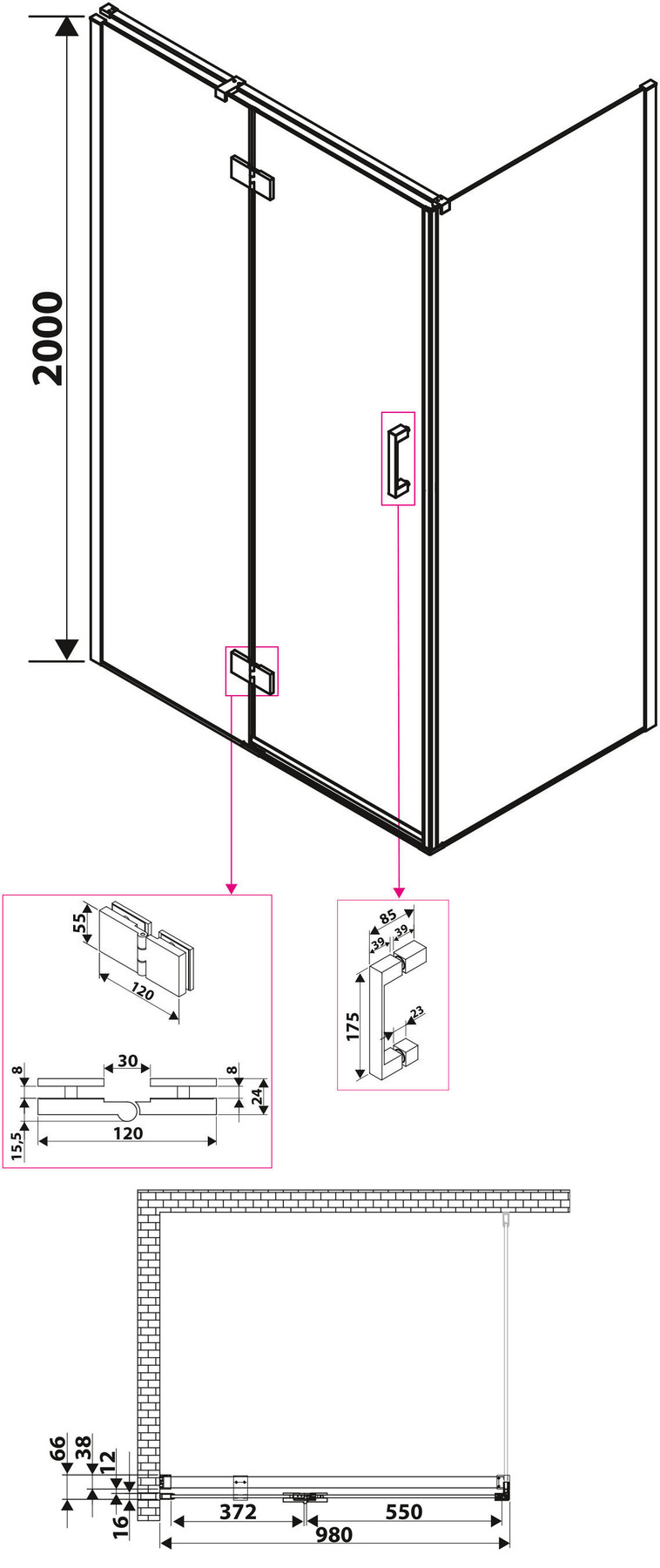 Schéma de «  Paroi de douche Sirli  »