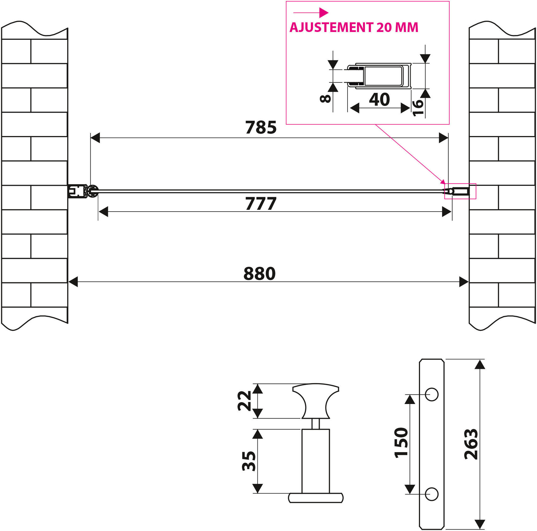 Schéma de «  Paroi de douche Hylia  »