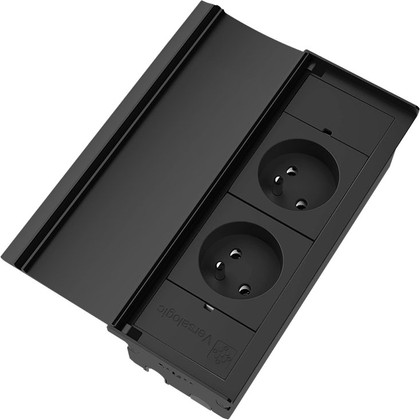 BLOC COVER NOIR 2 PRISES