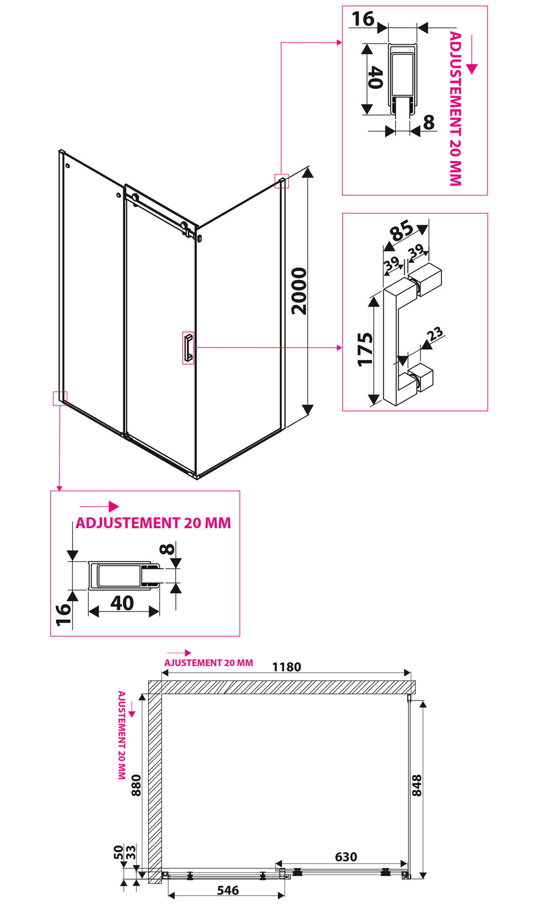 Schéma de «  Paroi de douche Sirli  »