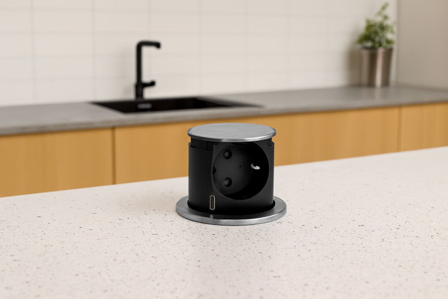 BLOC TINY INOX 1 PRISE1USB C