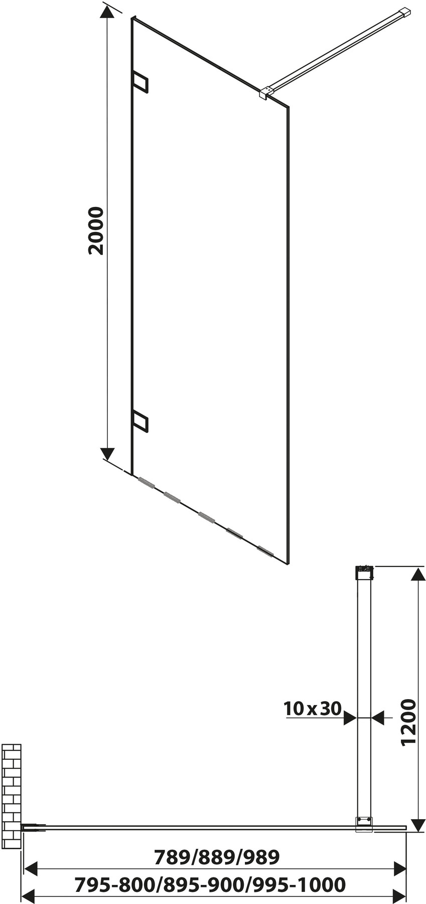 Schéma de «  Paroi de douche Alecto  »