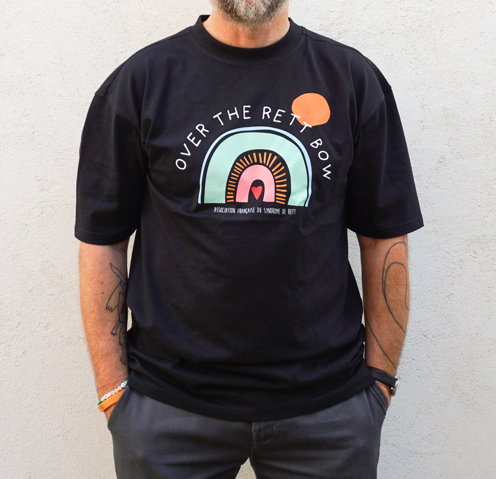 T-shirt noir overzise Over the Rett Bow
