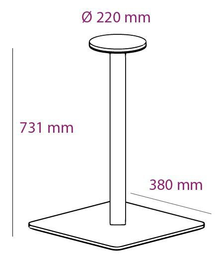 Schéma de «  Pied Geny Carré Alu 731 mm  »