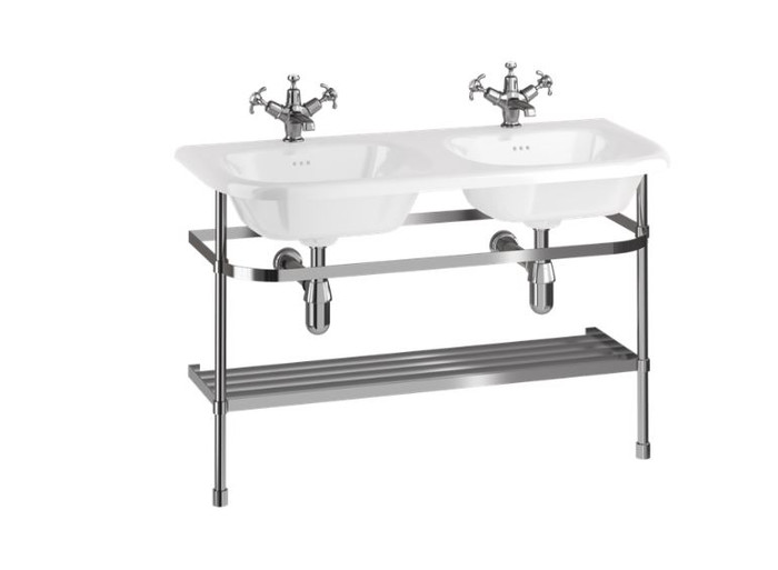 Double lavabo et piètement Xtremstone