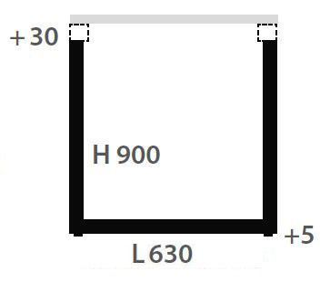 Schéma de «  Pied Steeve Blanc 900 mm  »