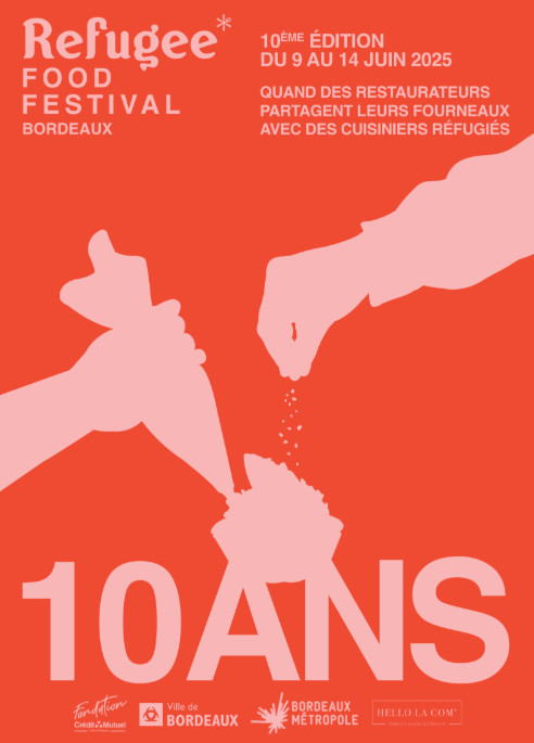 Affiche du Refugee Food Festival à Bordeaux. Le Refugee Food Festival revient à Bordeaux