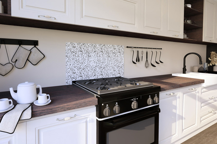 Fond de hotte en verre Terrazzo