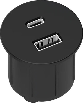 BLOC NANO ROND NOIR 2 USB AC