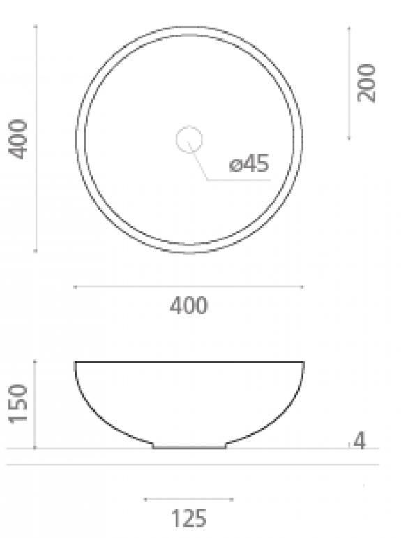 Schéma de «  Vasque New Lys Calacatta  »