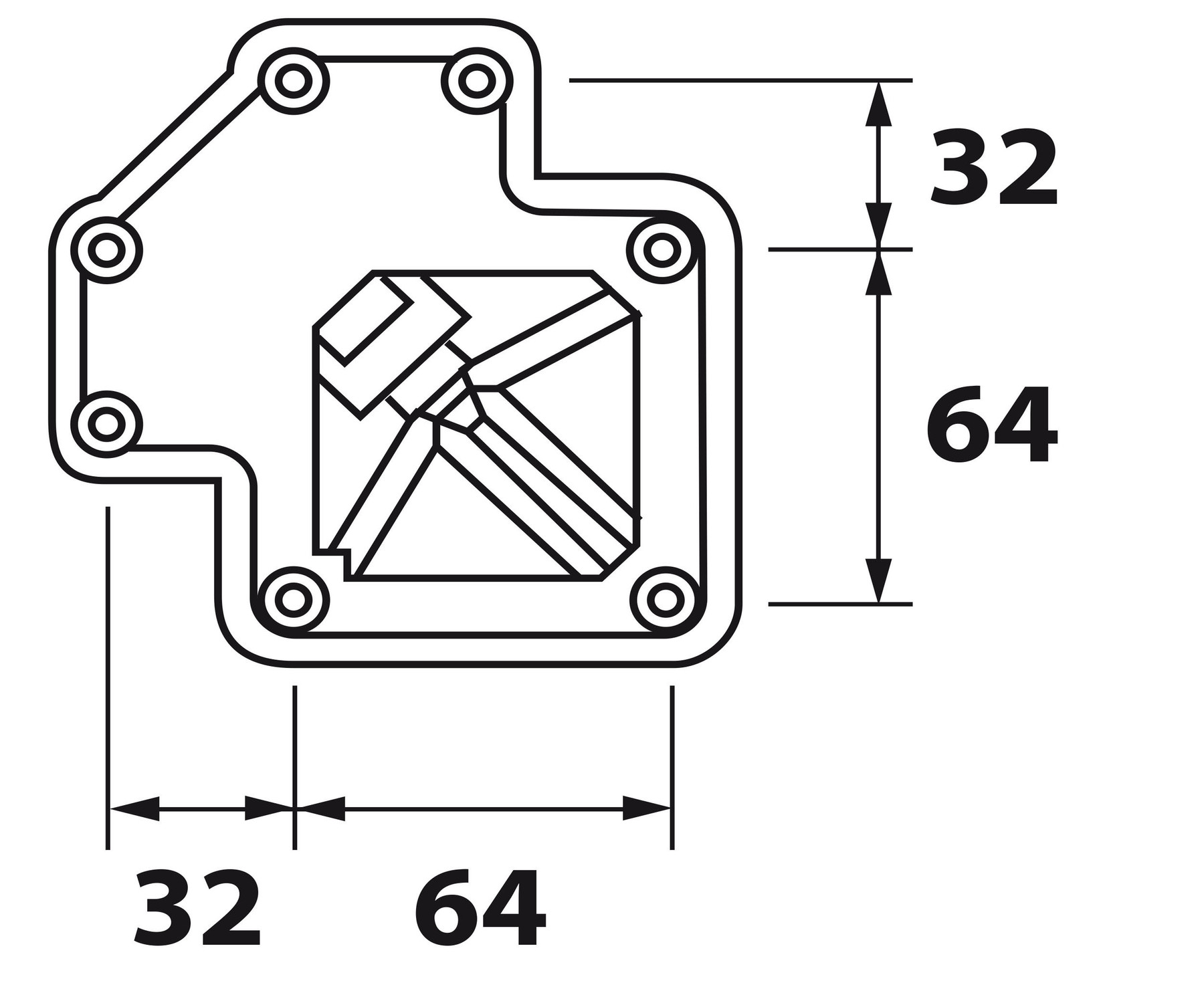 Schéma de «  Pied carré avec jupe Noir 820 mm  »