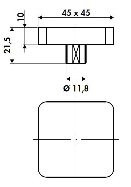 Schéma de «  Manette carrée or clair  »