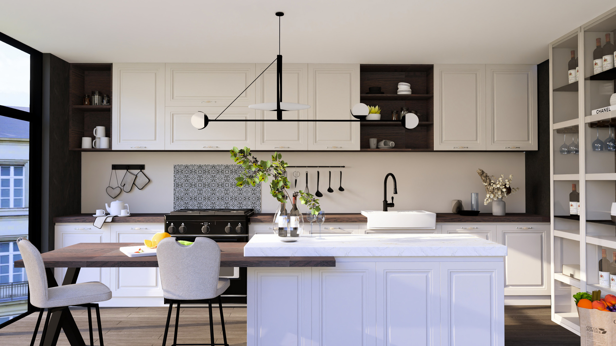 Fond de hotte en verre Carreaux de Ciment