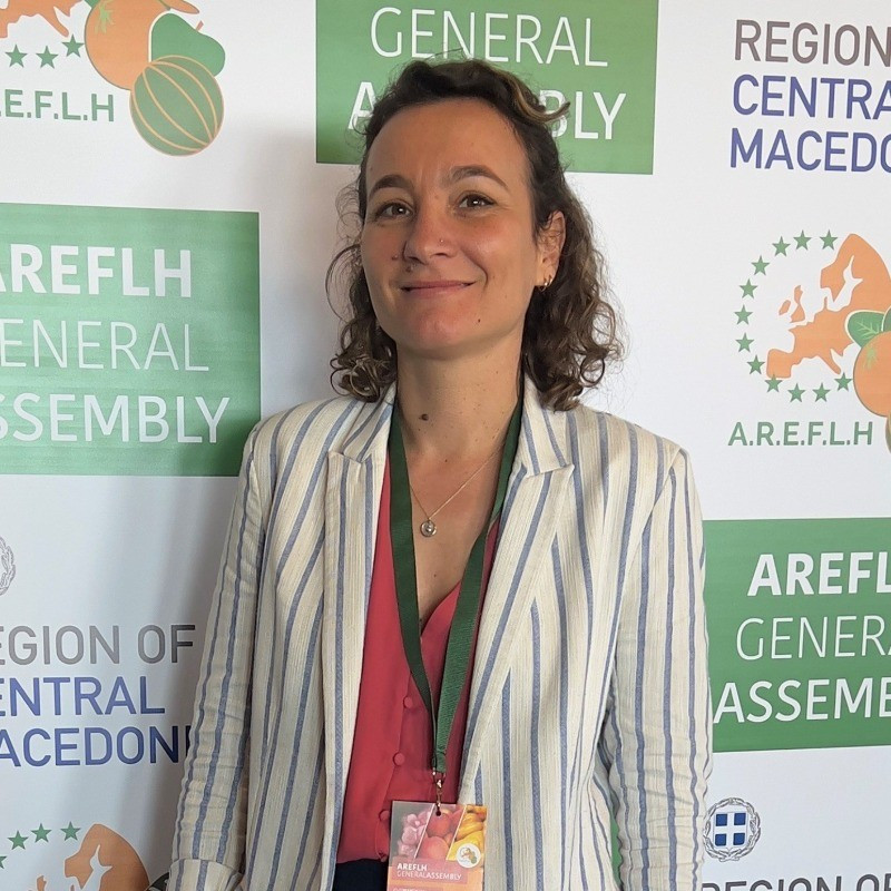 © Laetitia Forget. Pauline Panegos lors de l'Assemblée générale de l’AREFLH à Thessalonique 2024. Les régions productrices de fruits et légumes portent leurs voix à Bruxelles