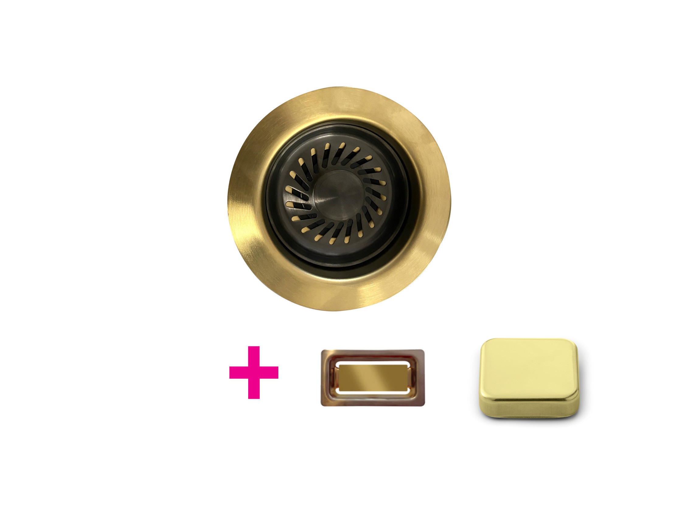 Vidage & trop plein bicolore or et noir