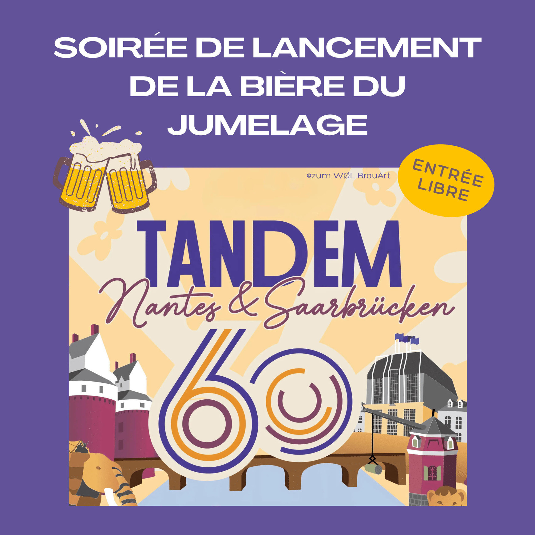 © CCFA Nantes © LennART x QNDLN Design Tandem 60 : une bière de jumelage entre Nantes et Sarrebruck