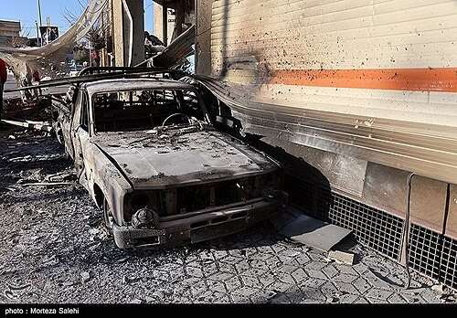 Attaques israélo-américaines des zones résidentielles à Mobarakeh, Ispahan, le 9 mars 2026. Source: Tasnim News Agency, CC BY 4.0, via Wikimedia Commons Aujourd'hui en Europe - 9 mars 2026