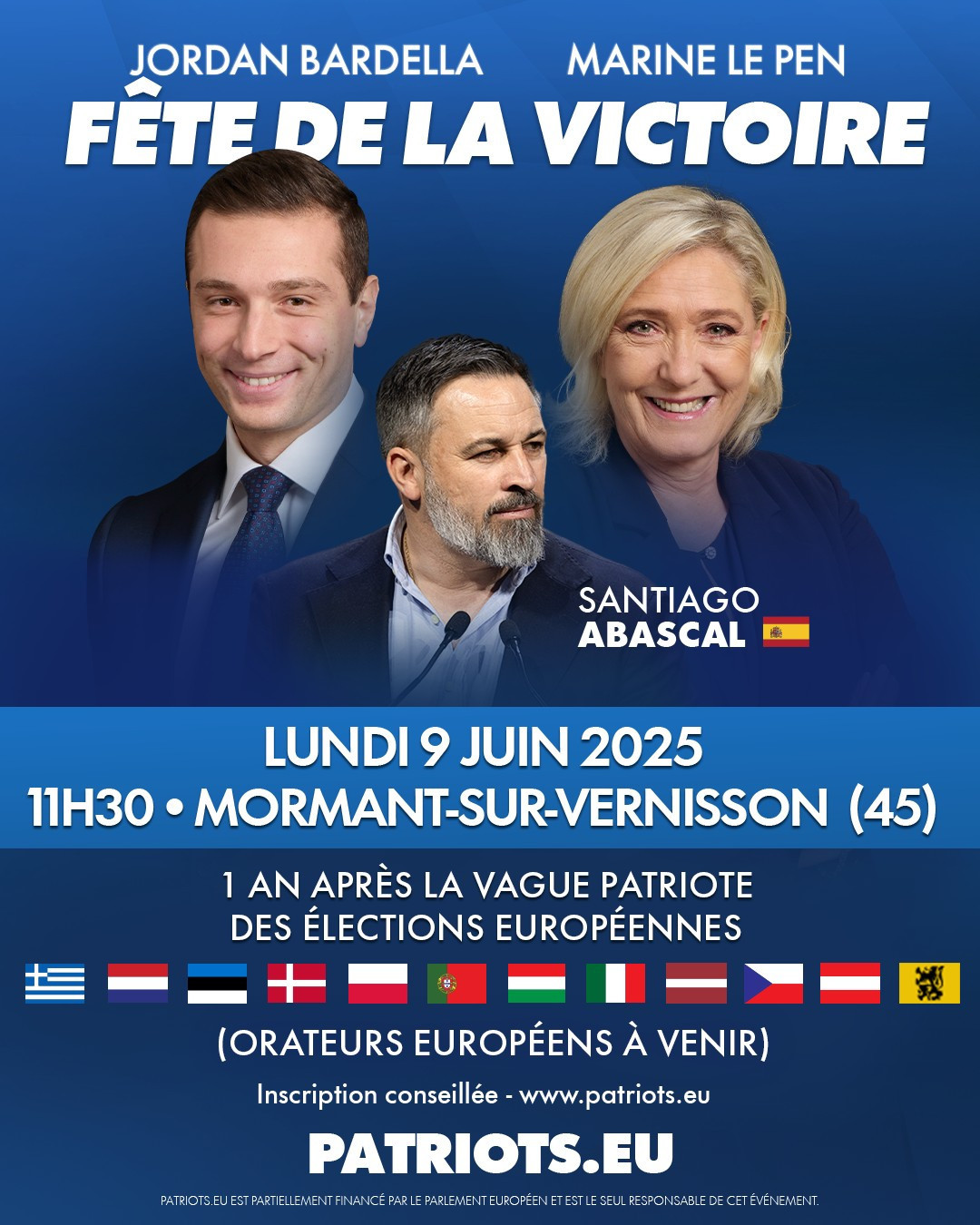 © Affiche partagée sur le compte Facebook du Rassemblement national L’extrême droite européenne en campagne : ce que révèle le rassemblement du 9 juin